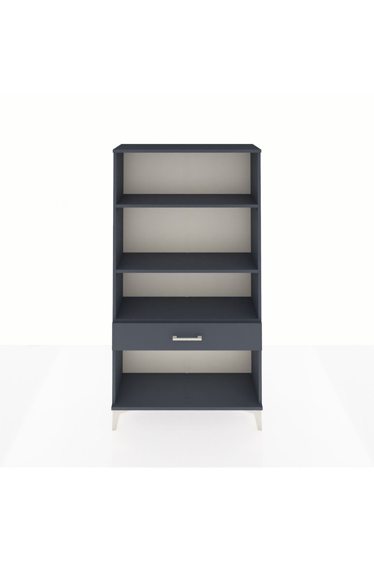 Arges Dolap 3 Raflı Tek Çekmeceli 88x30x163 Antrasit-Antrasit