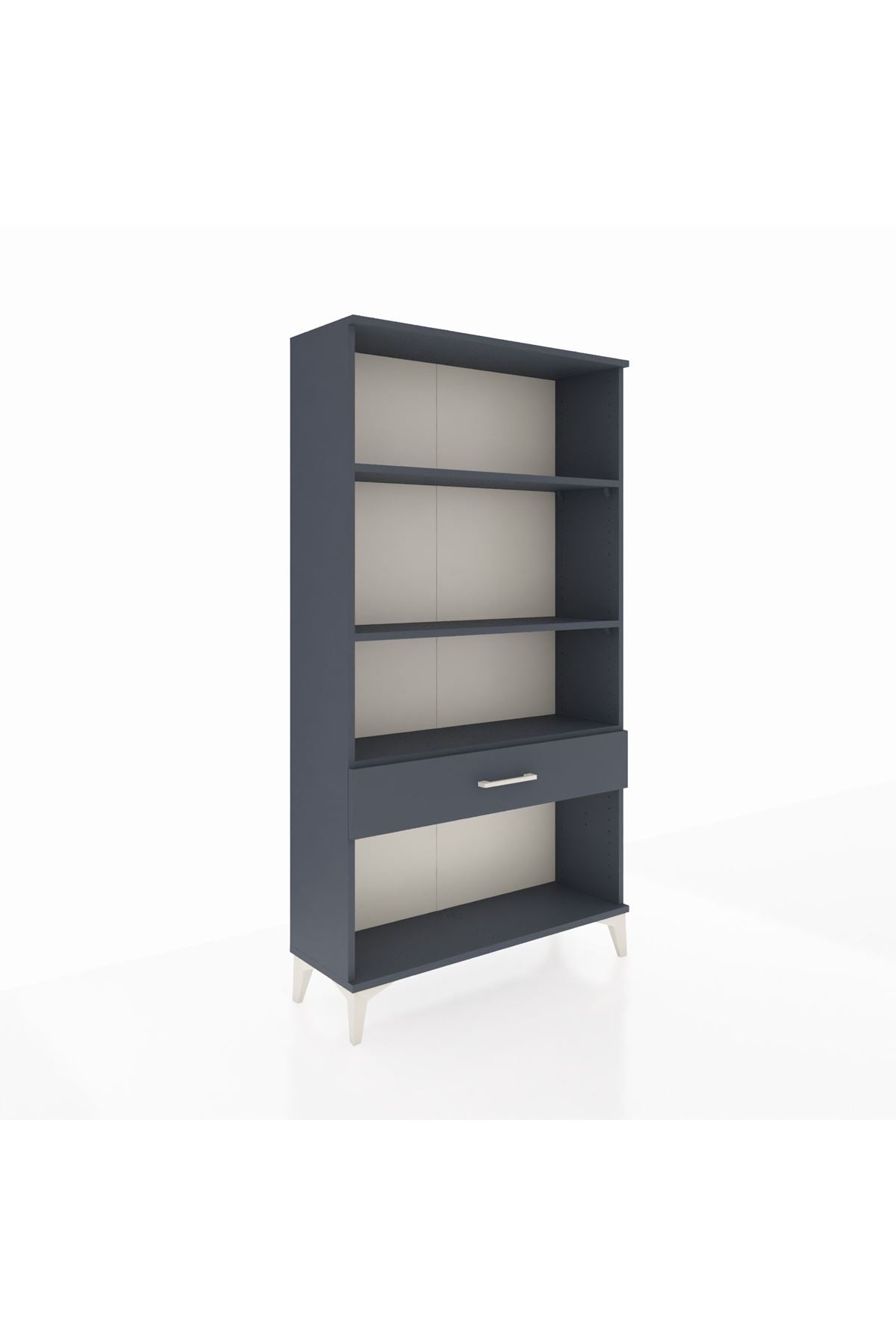 Arges Dolap 3 Raflı Tek Çekmeceli 88x30x163 Antrasit-Antrasit