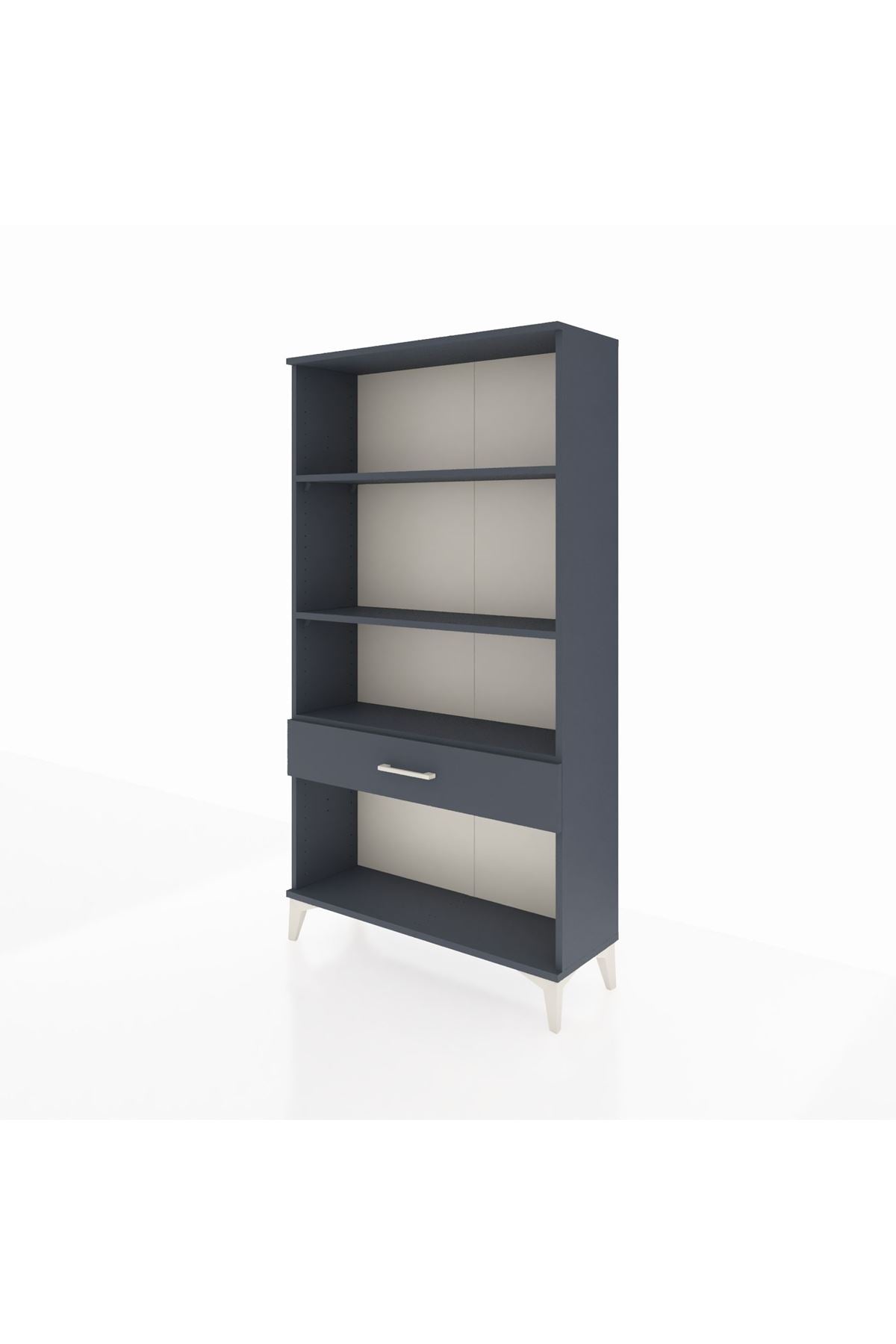 Arges Dolap 3 Raflı Tek Çekmeceli 88x30x163 Antrasit-Antrasit