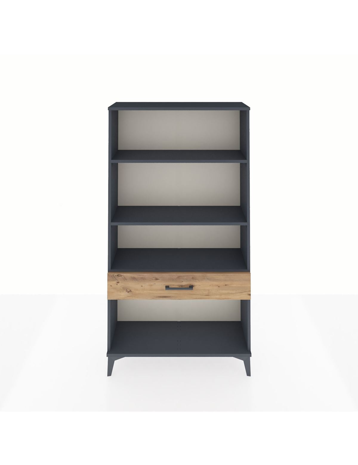 Arges Dolap 3 Raflı Tek Çekmeceli 88x30x163 Antrasit-Çam