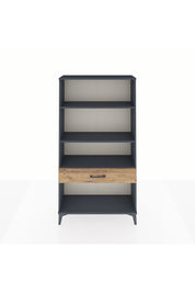 Arges Dolap 3 Raflı Tek Çekmeceli 88x30x163 Antrasit-Çam