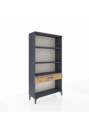 Arges Dolap 3 Raflı Tek Çekmeceli 88x30x163 Antrasit-Çam