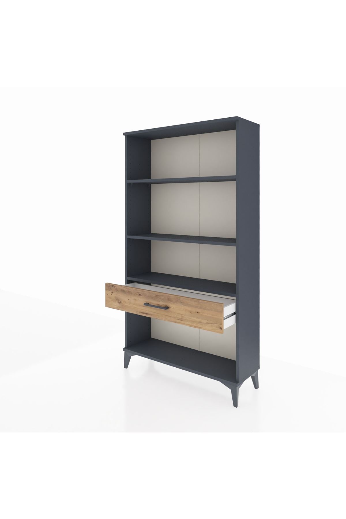 Arges Dolap 3 Raflı Tek Çekmeceli 88x30x163 Antrasit-Çam