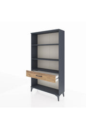 Arges Dolap 3 Raflı Tek Çekmeceli 88x30x163 Antrasit-Çam