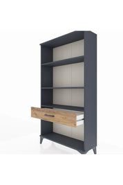 Arges Dolap 3 Raflı Tek Çekmeceli 88x30x163 Antrasit-Çam