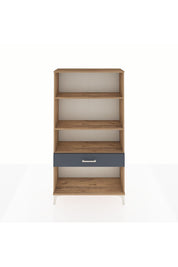 Arges Dolap 3 Raflı Tek Çekmeceli 88x30x163 Çam-Antrasit