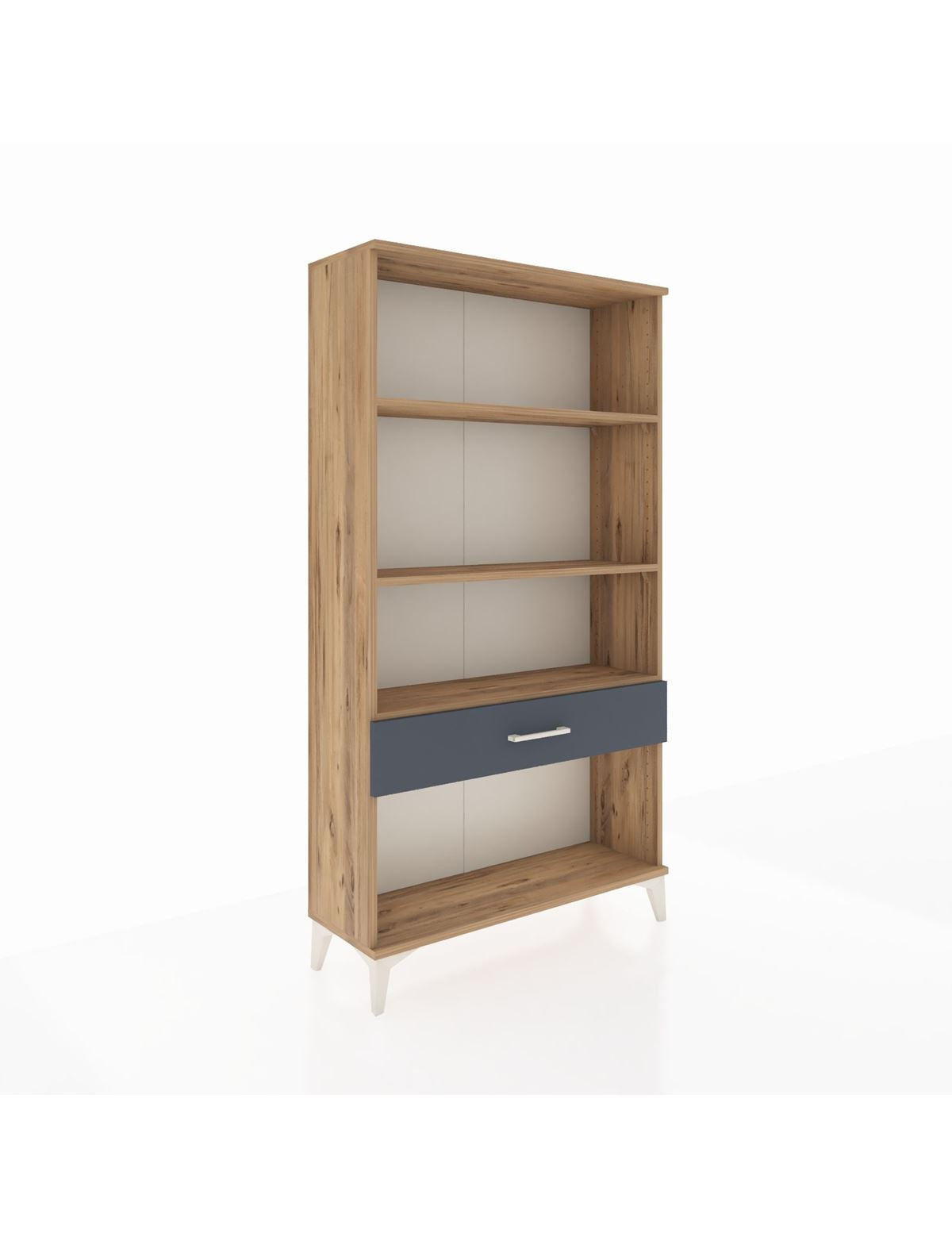 Arges Dolap 3 Raflı Tek Çekmeceli 88x30x163 Çam-Antrasit