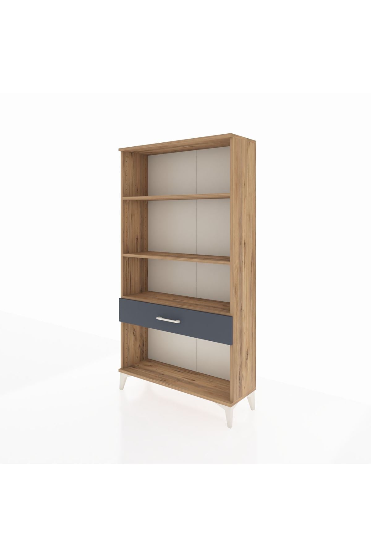 Arges Dolap 3 Raflı Tek Çekmeceli 88x30x163 Çam-Antrasit