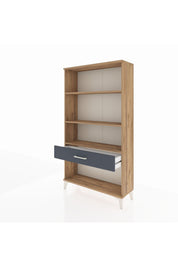 Arges Dolap 3 Raflı Tek Çekmeceli 88x30x163 Çam-Antrasit