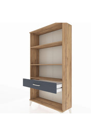 Arges Dolap 3 Raflı Tek Çekmeceli 88x30x163 Çam-Antrasit