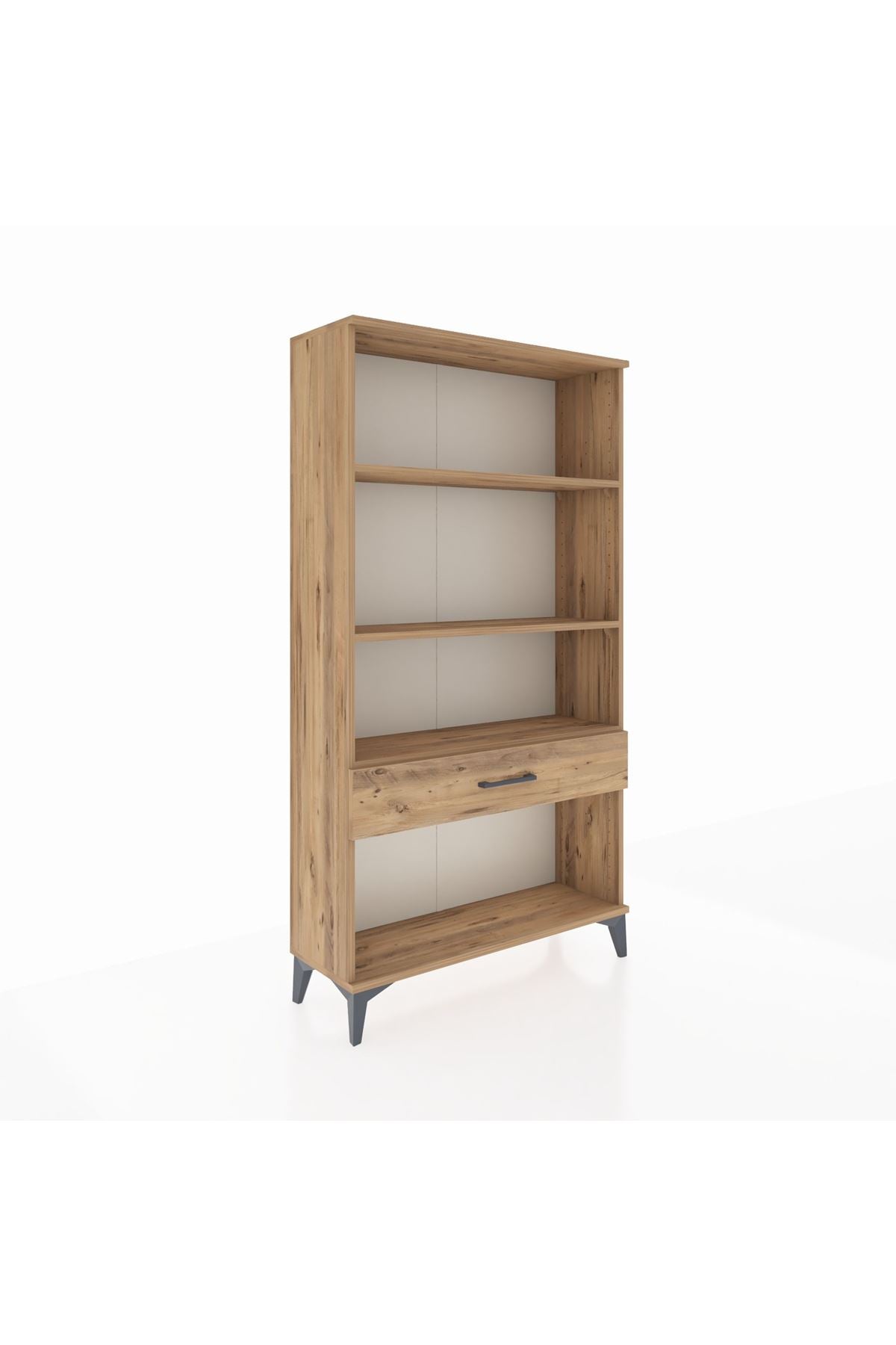 Arges Dolap 3 Raflı Tek Çekmeceli 88x30x163 Çam-Çam