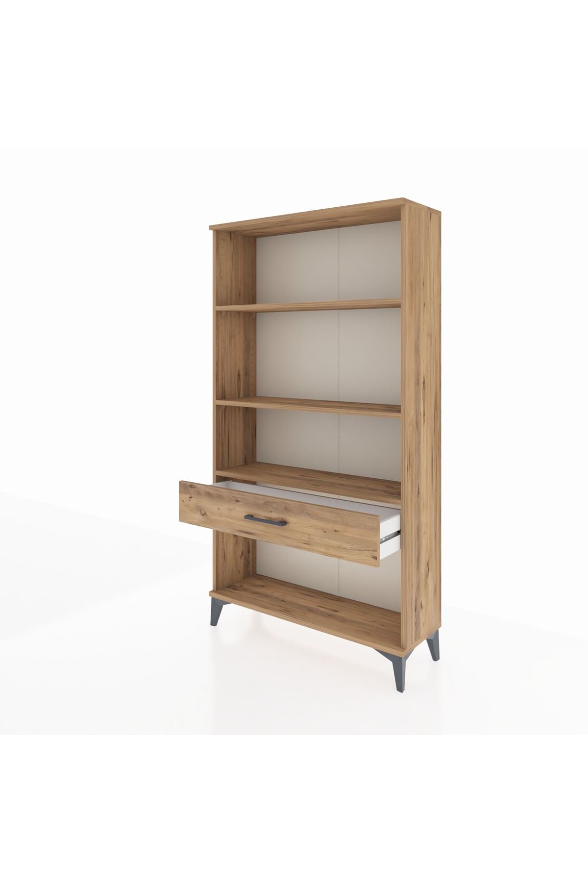 Arges Dolap 3 Raflı Tek Çekmeceli 88x30x163 Çam-Çam