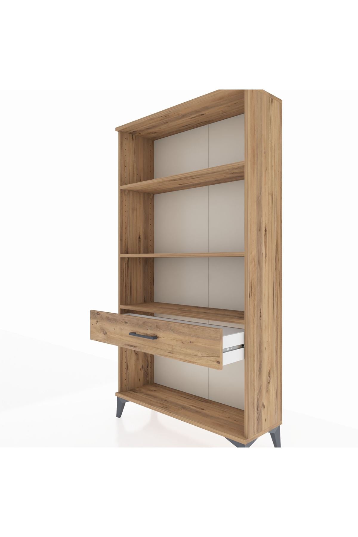 Arges Dolap 3 Raflı Tek Çekmeceli 88x30x163 Çam-Çam