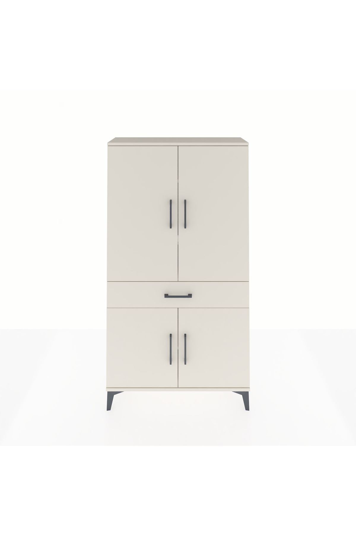 Arges Dolap 4 Raflı Tek Çekmeceli 4 Kapaklı 88x30x163 Aytaşı-Aytaşı