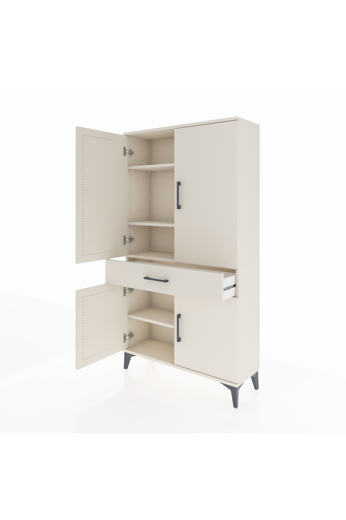 Arges Dolap 4 Raflı Tek Çekmeceli 4 Kapaklı 88x30x163 Aytaşı-Aytaşı