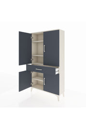 Arges Dolap 4 Raflı Tek Çekmeceli 4 Kapaklı 88x30x163 Aytaşı-Antrasit