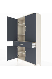 Arges Dolap 4 Raflı Tek Çekmeceli 4 Kapaklı 88x30x163 Aytaşı-Antrasit