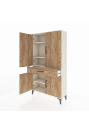 Arges Dolap 4 Raflı Tek Çekmeceli 4 Kapaklı 88x30x163 Aytaşı-Çam