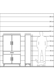 Arges Dolap 4 Raflı Tek Çekmeceli 4 Kapaklı 88x30x163 Antrasit-Aytaşı