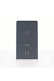 Arges Dolap 4 Raflı Tek Çekmeceli 4 Kapaklı 88x30x163 Antrasit-Antrasit