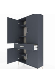 Arges Dolap 4 Raflı Tek Çekmeceli 4 Kapaklı 88x30x163 Antrasit-Antrasit