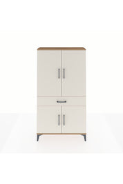 Arges Dolap 4 Raflı Tek Çekmeceli 4 Kapaklı 88x30x163 Çam-Aytaşı