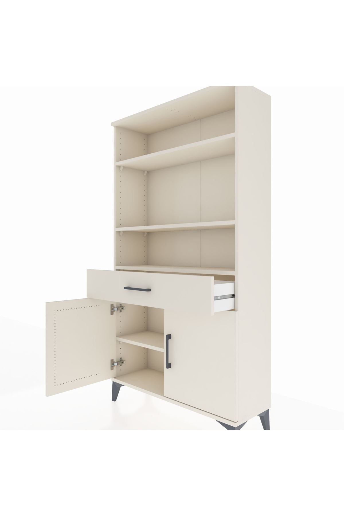 Arges Dolap 3 Raflı Tek Çekmeceli 2 Kapaklı 88x30x163 Aytaşı-Aytaşı