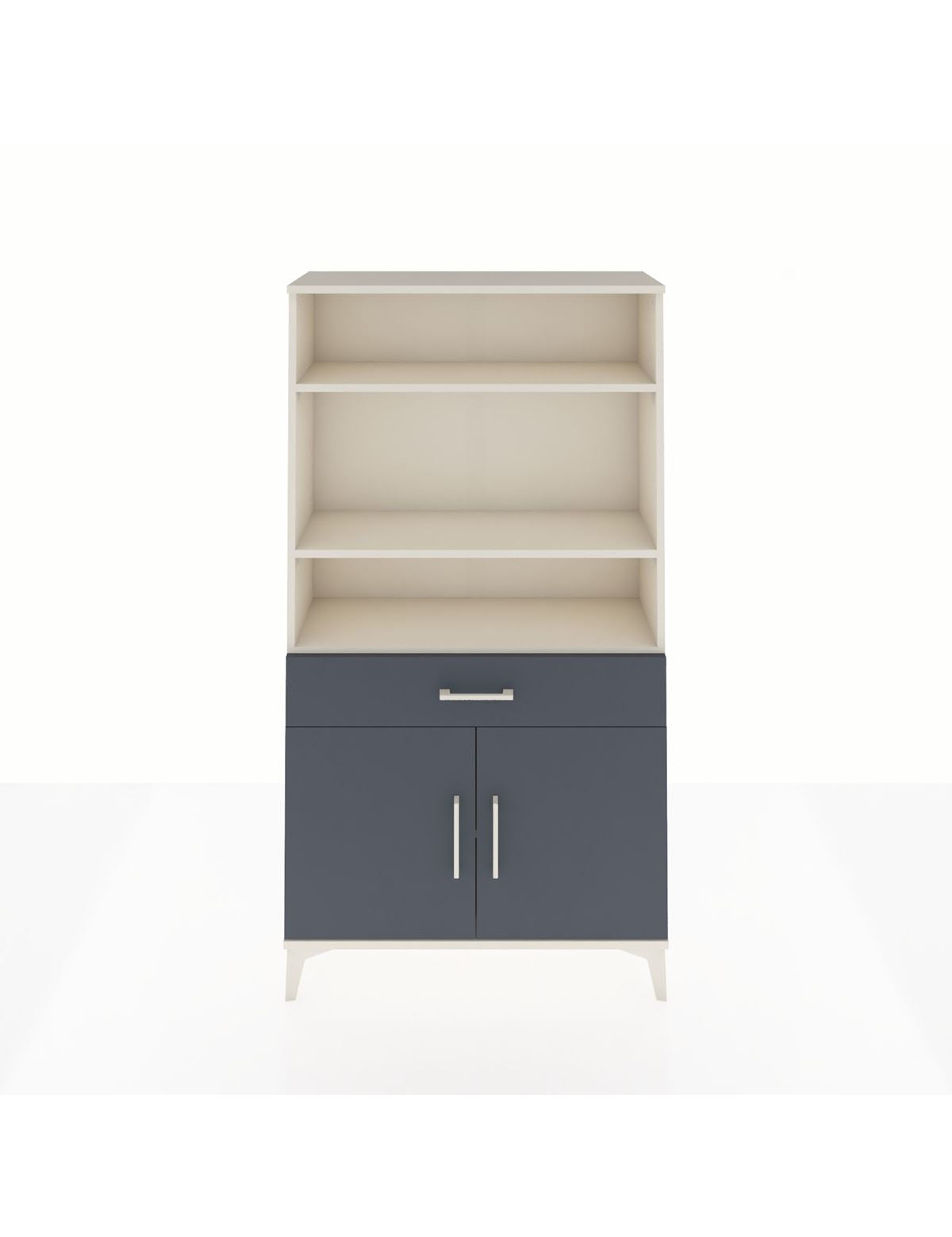 Arges Dolap 3 Raflı Tek Çekmeceli 2 Kapaklı 88x30x163 Aytaşı-Antrasit