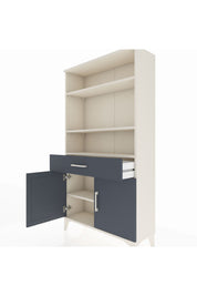 Arges Dolap 3 Raflı Tek Çekmeceli 2 Kapaklı 88x30x163 Aytaşı-Antrasit