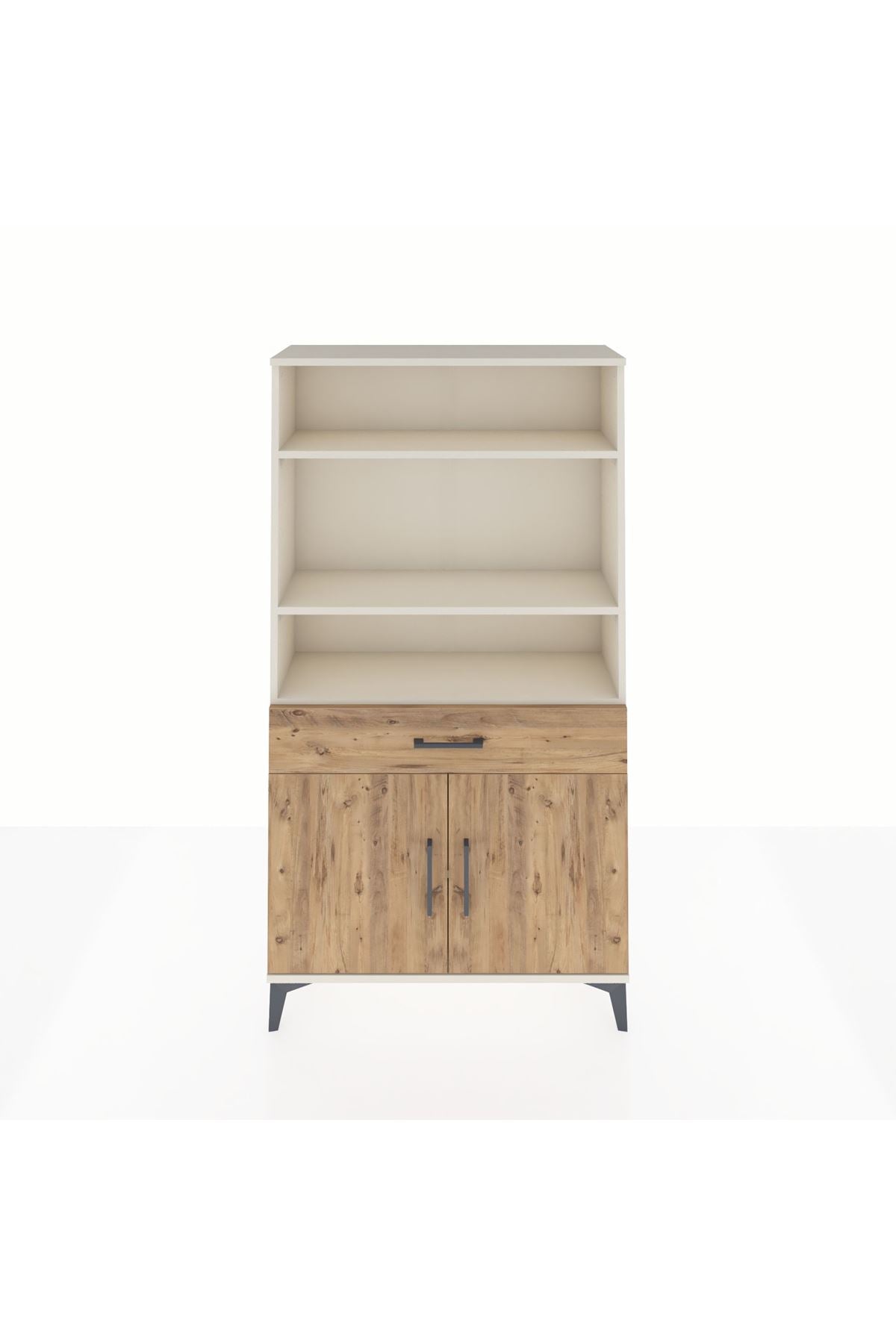 Arges Dolap 3 Raflı Tek Çekmeceli 2 Kapaklı 88x30x163 Aytaşı-Çam