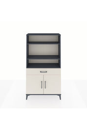 Arges Dolap 3 Raflı Tek Çekmeceli 2 Kapaklı 88x30x163 Antrasit-Aytaşı