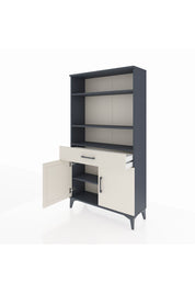 Arges Dolap 3 Raflı Tek Çekmeceli 2 Kapaklı 88x30x163 Antrasit-Aytaşı