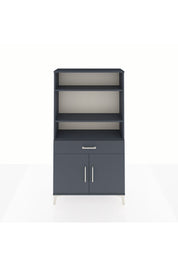 Arges Dolap 3 Raflı Tek Çekmeceli 2 Kapaklı 88x30x163 Antrasit-Antrasit