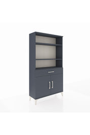 Arges Dolap 3 Raflı Tek Çekmeceli 2 Kapaklı 88x30x163 Antrasit-Antrasit