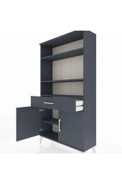 Arges Dolap 3 Raflı Tek Çekmeceli 2 Kapaklı 88x30x163 Antrasit-Antrasit