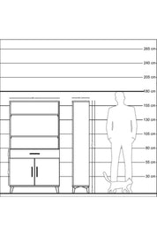 Arges Dolap 3 Raflı Tek Çekmeceli 2 Kapaklı 88x30x163 Antrasit-Çam
