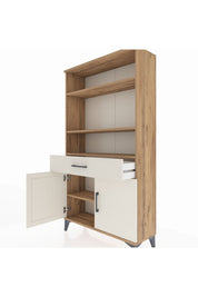 Arges Dolap 3 Raflı Tek Çekmeceli 2 Kapaklı 88x30x163 Çam-Aytaşı