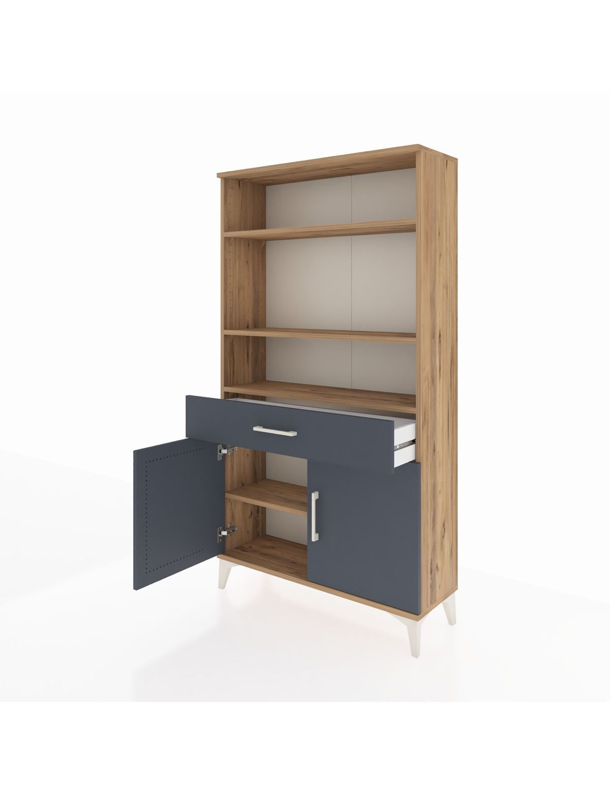 Arges Dolap 3 Raflı Tek Çekmeceli 2 Kapaklı 88x30x163 - S21M048V8A