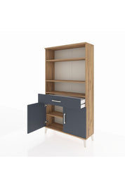 Arges Dolap 3 Raflı Tek Çekmeceli 2 Kapaklı 88x30x163 Çam-Antrasit