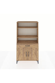 Arges Dolap 3 Raflı Tek Çekmeceli 2 Kapaklı 88x30x163 Çam-Çam