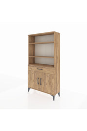 Arges Dolap 3 Raflı Tek Çekmeceli 2 Kapaklı 88x30x163 Çam-Çam