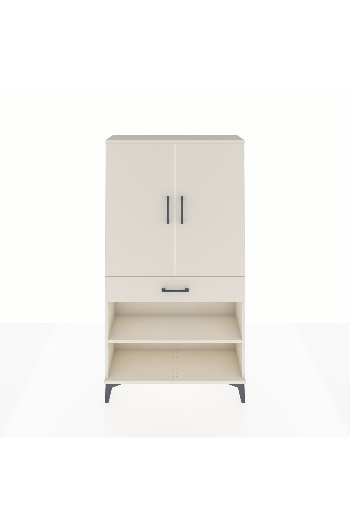 Arges Dolap 4 Raflı Tek Çekmeceli 2 Kapaklı 88x30x163 Aytaşı-Aytaşı