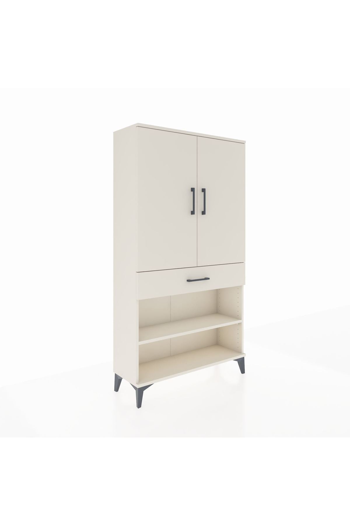 Arges Dolap 4 Raflı Tek Çekmeceli 2 Kapaklı 88x30x163 Aytaşı-Aytaşı