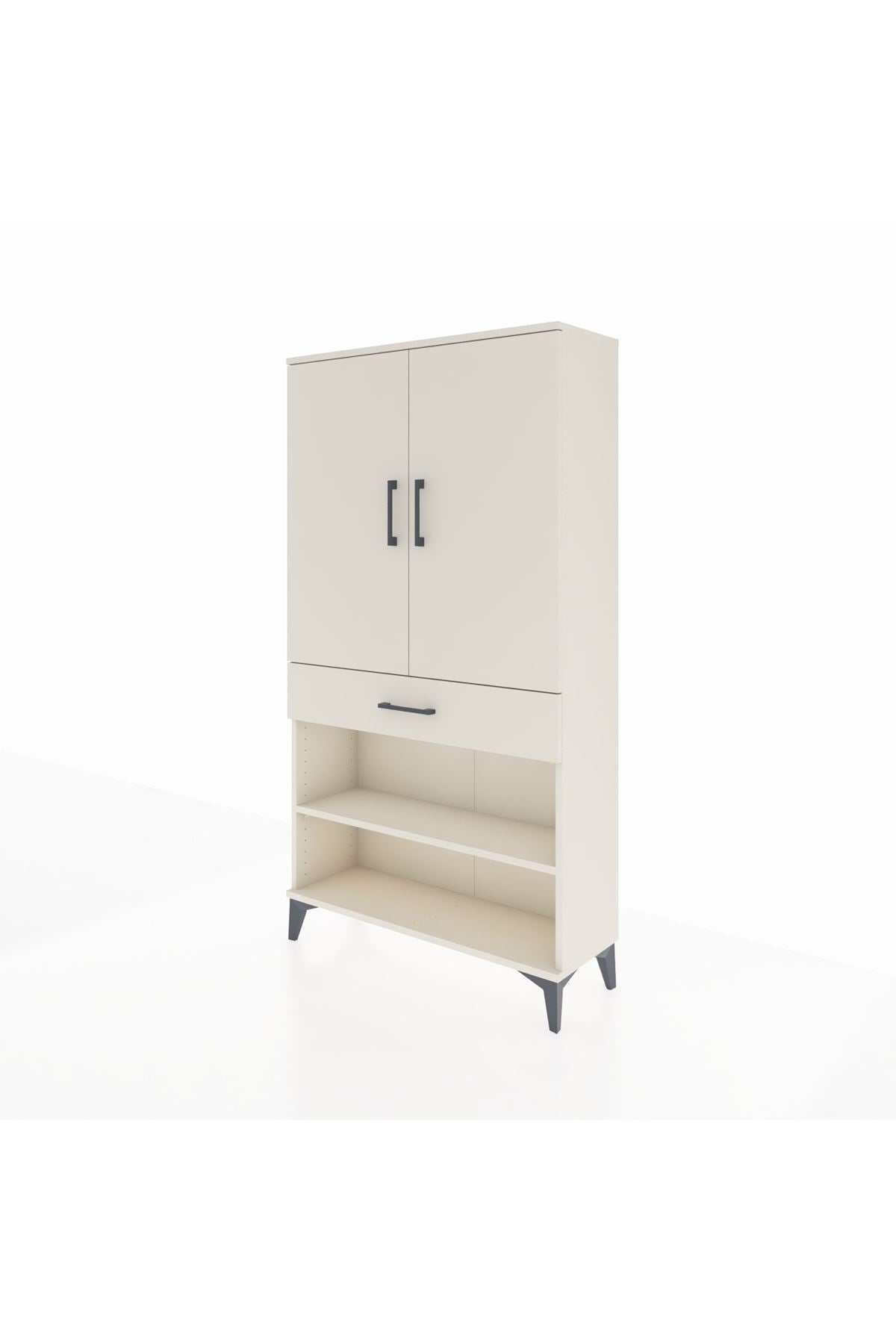 Arges Dolap 4 Raflı Tek Çekmeceli 2 Kapaklı 88x30x163 Aytaşı-Aytaşı