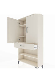 Arges Dolap 4 Raflı Tek Çekmeceli 2 Kapaklı 88x30x163 Aytaşı-Aytaşı