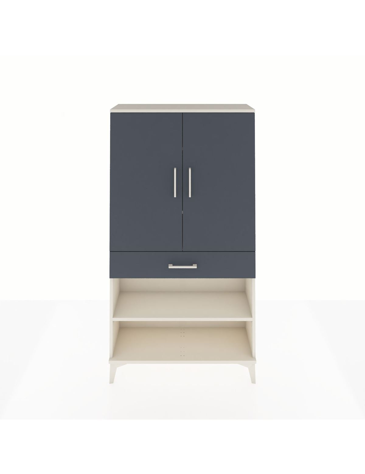 Arges Dolap 4 Raflı Tek Çekmeceli 2 Kapaklı 88x30x163 Aytaşı-Antrasit