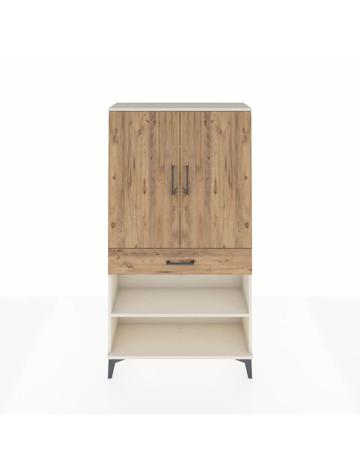 Arges Dolap 4 Raflı Tek Çekmeceli 2 Kapaklı 88x30x163 Aytaşı-Çam