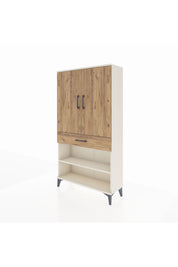 Arges Dolap 4 Raflı Tek Çekmeceli 2 Kapaklı 88x30x163 Aytaşı-Çam