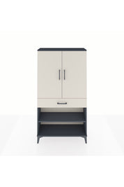 Arges Dolap 4 Raflı Tek Çekmeceli 2 Kapaklı 88x30x163 Antrasit-Aytaşı