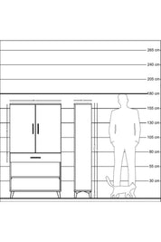Arges Dolap 4 Raflı Tek Çekmeceli 2 Kapaklı 88x30x163 Çam-Aytaşı